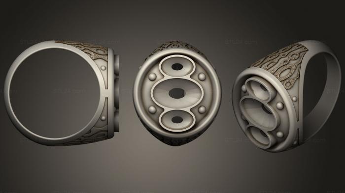 Ювелирные перстни и кольца (3 овальное кольцо с драгоценными камнями, JVLRP_0928) 3D модель для ЧПУ станка